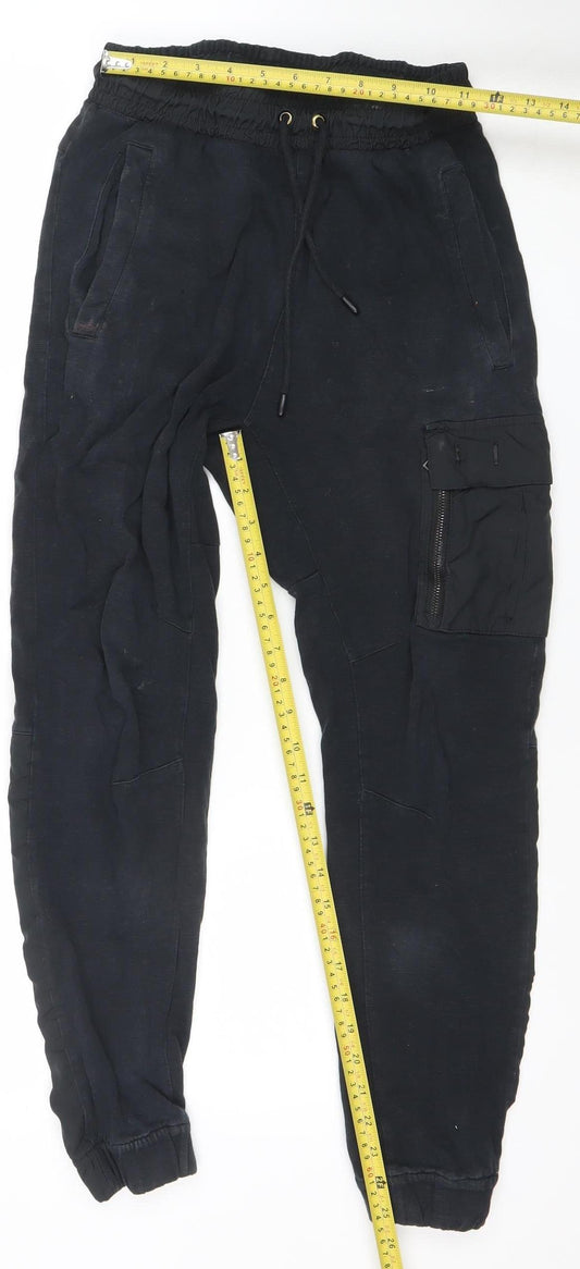 Mens UK Size S Nike Regular Fit Jogger Black Trousers