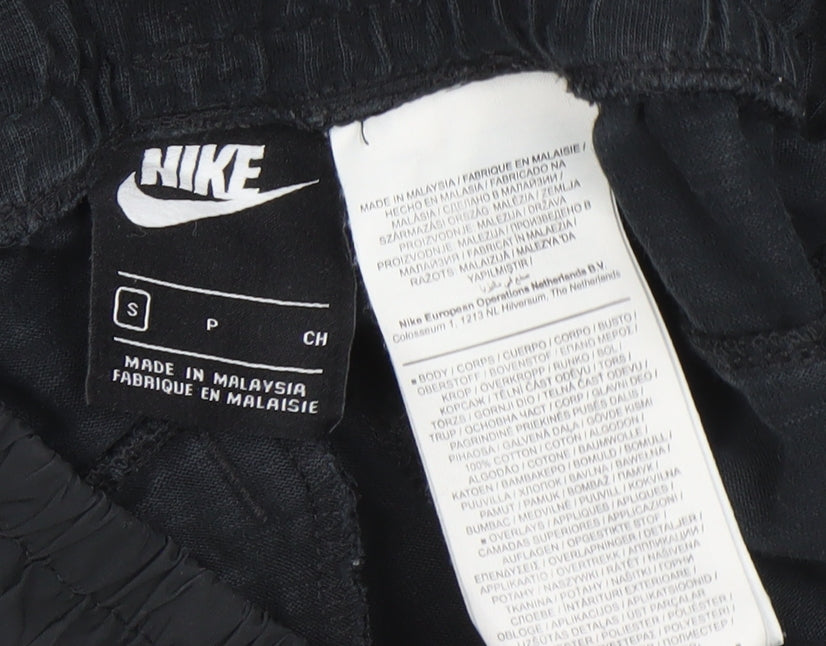 Mens UK Size S Nike Regular Fit Jogger Black Trousers