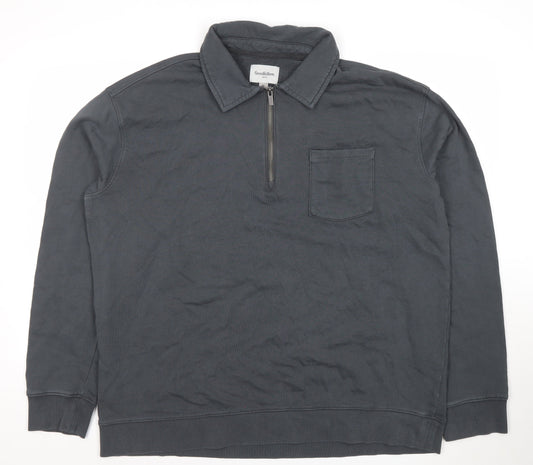Mens UK Size XL Goodfellow & Co Grey Henley Sweatshirt