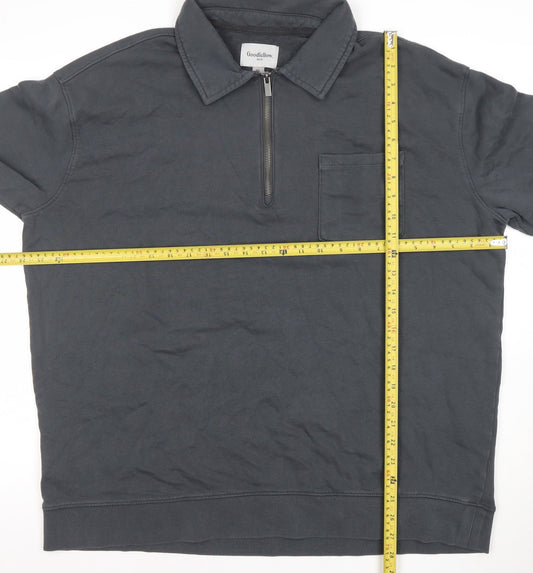 Mens UK Size XL Goodfellow & Co Grey Henley Sweatshirt