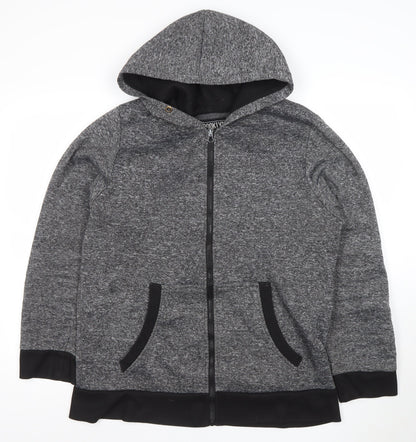Mens UK Size L BROOKLYN XPRESS Grey Full Zip Hoodie
