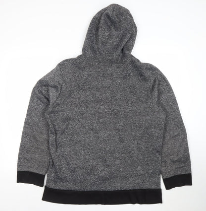 Mens UK Size L BROOKLYN XPRESS Grey Full Zip Hoodie