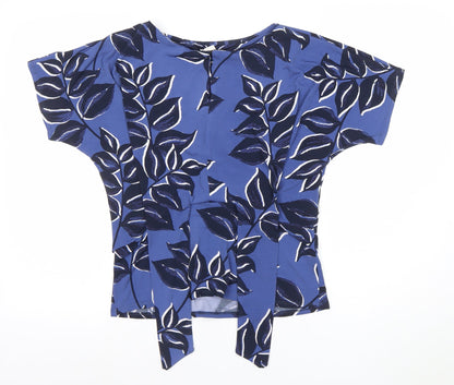 Womens UK Size 10 Monsoon Blue Wrap Blouse