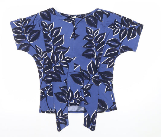 Womens UK Size 10 Monsoon Blue Wrap Blouse