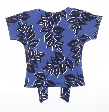 Womens UK Size 10 Monsoon Blue Wrap Blouse