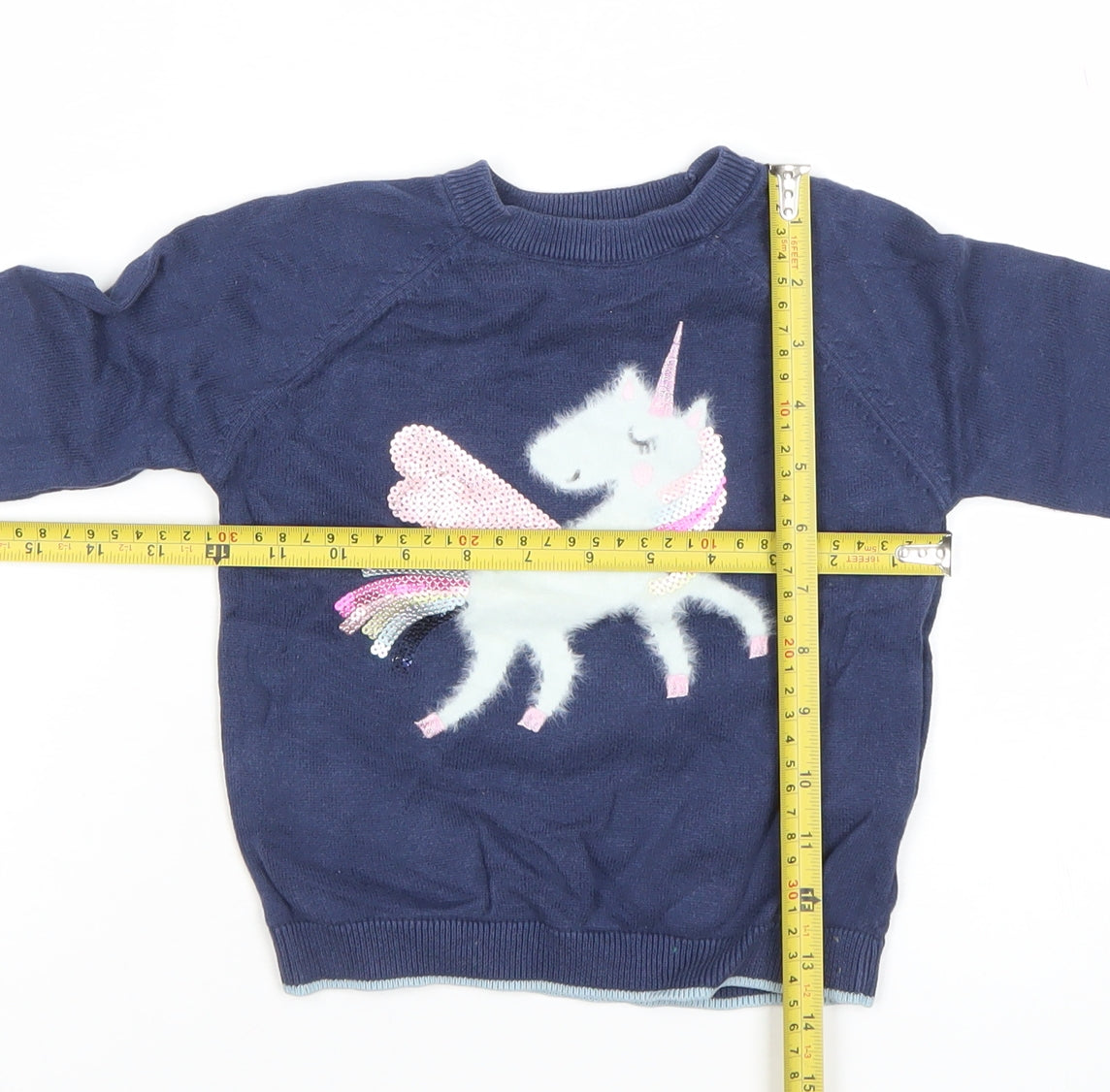Girls UK Size 4-5 Years Marks and Spencer Blue Pullover Jumper