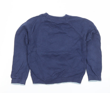 Girls UK Size 4-5 Years Marks and Spencer Blue Pullover Jumper
