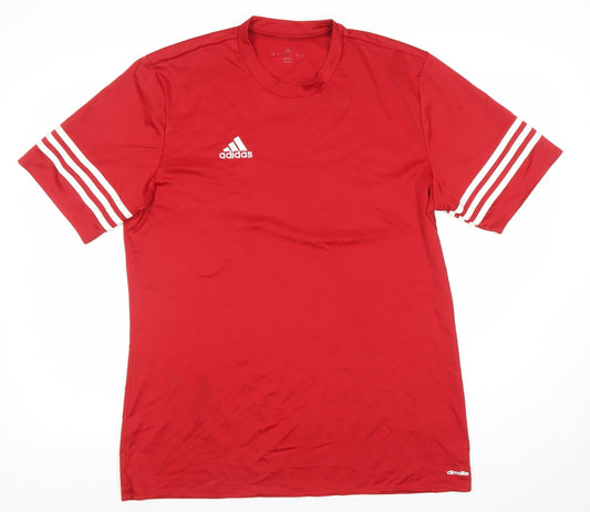 Mens UK Size L adidas Red Football Gym & Training Running & Jogging T-Shirt