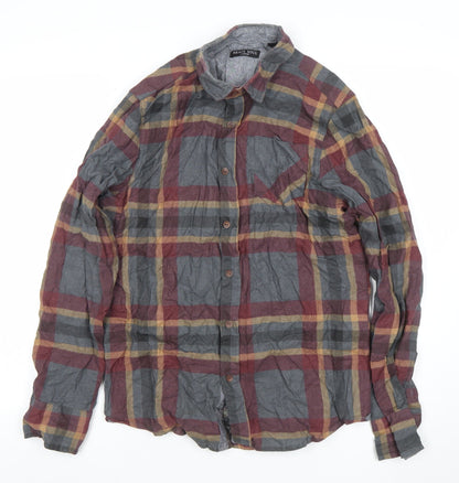 Brave Soul Men's Multicoloured Check Long Sleeve Cotton Shirt S