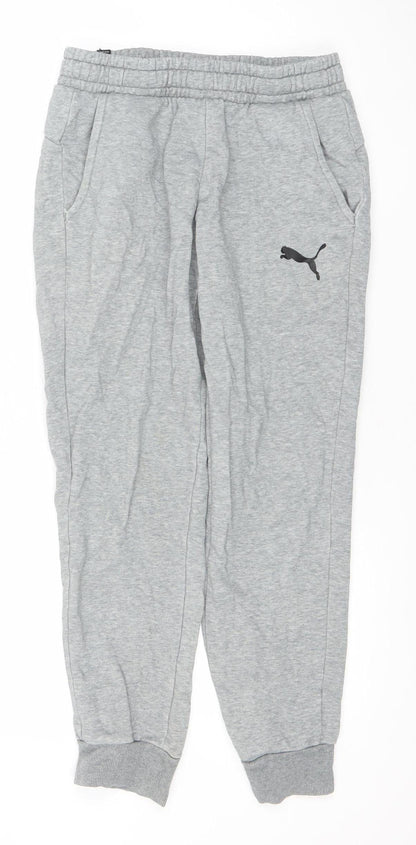 Puma Men Grey Small Jogger Sweatpants Elastic Waist