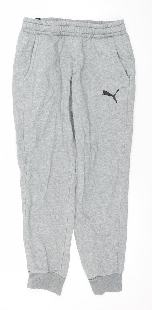 Puma Men Grey Small Jogger Sweatpants Elastic Waist