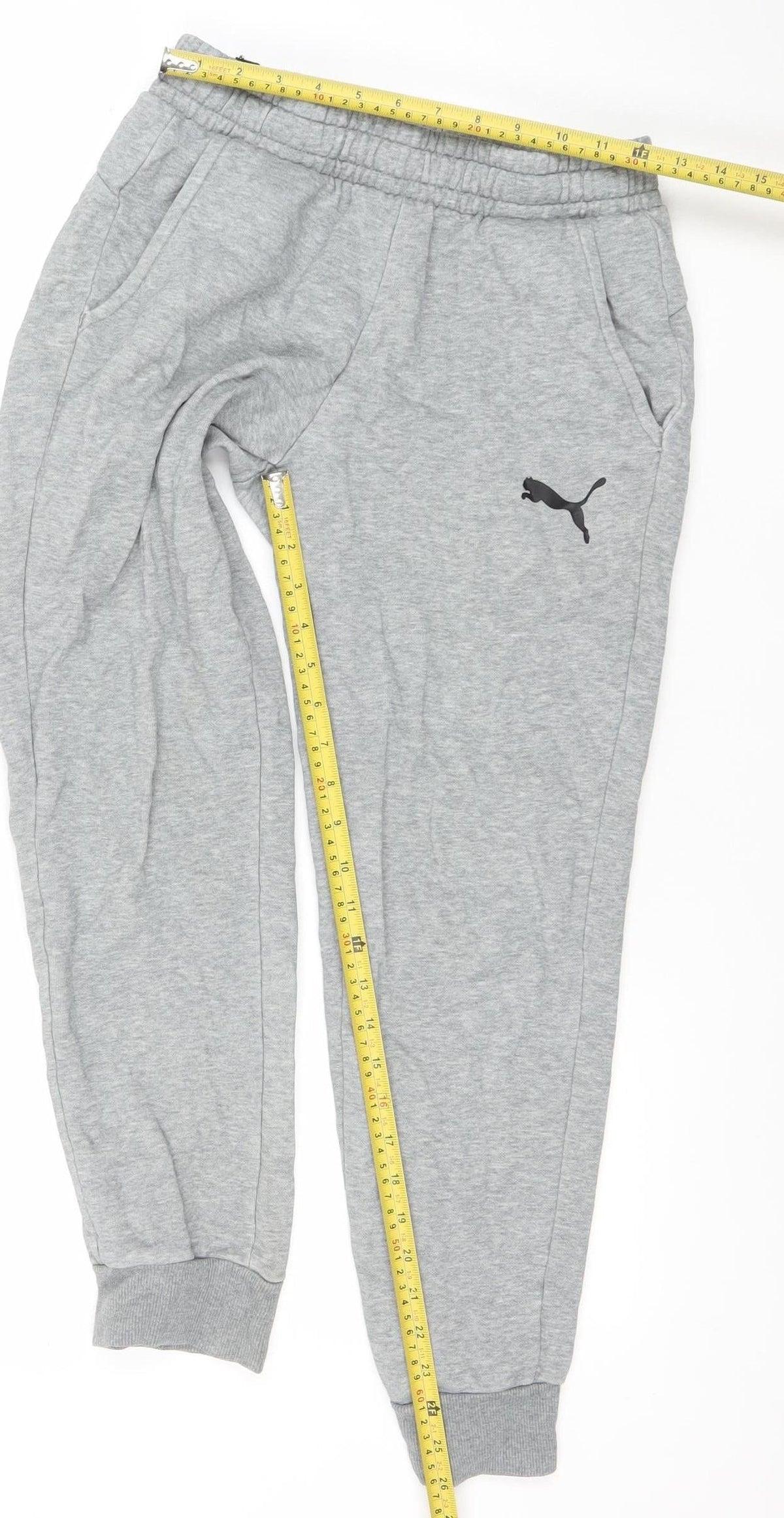 Puma Men Grey Small Jogger Sweatpants Elastic Waist