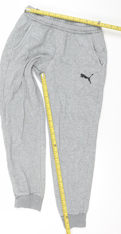Puma Men Grey Small Jogger Sweatpants Elastic Waist