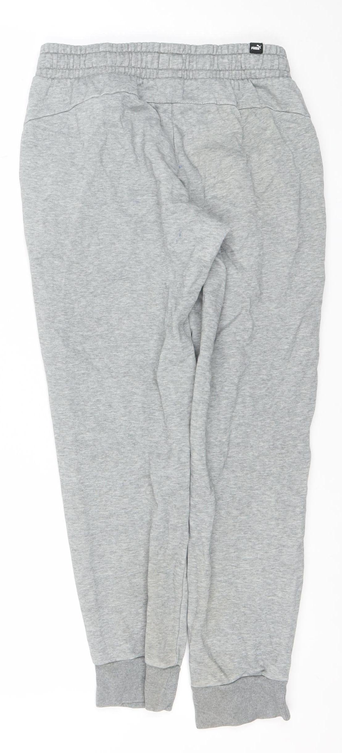 Puma Men Grey Small Jogger Sweatpants Elastic Waist