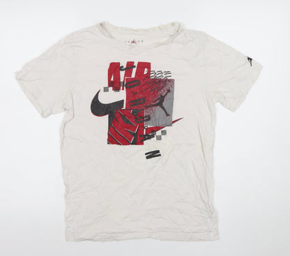 Nike Air Jordan Boys White Graphic Cotton T-Shirt 13-14 Years