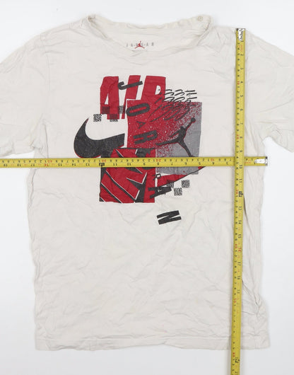 Nike Air Jordan Boys White Graphic Cotton T-Shirt 13-14 Years