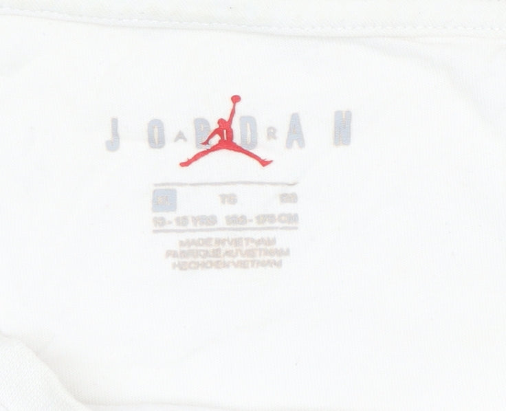 Nike Air Jordan Boys White Graphic Cotton T-Shirt 13-14 Years
