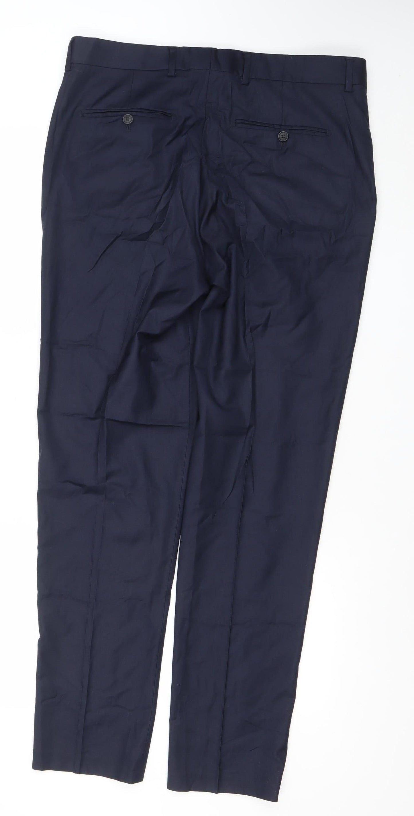Mens UK Size L Selected Homme Regular Fit Dress Pants Blue Trousers