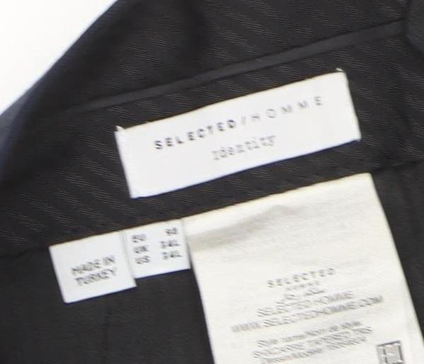 Mens UK Size L Selected Homme Regular Fit Dress Pants Blue Trousers