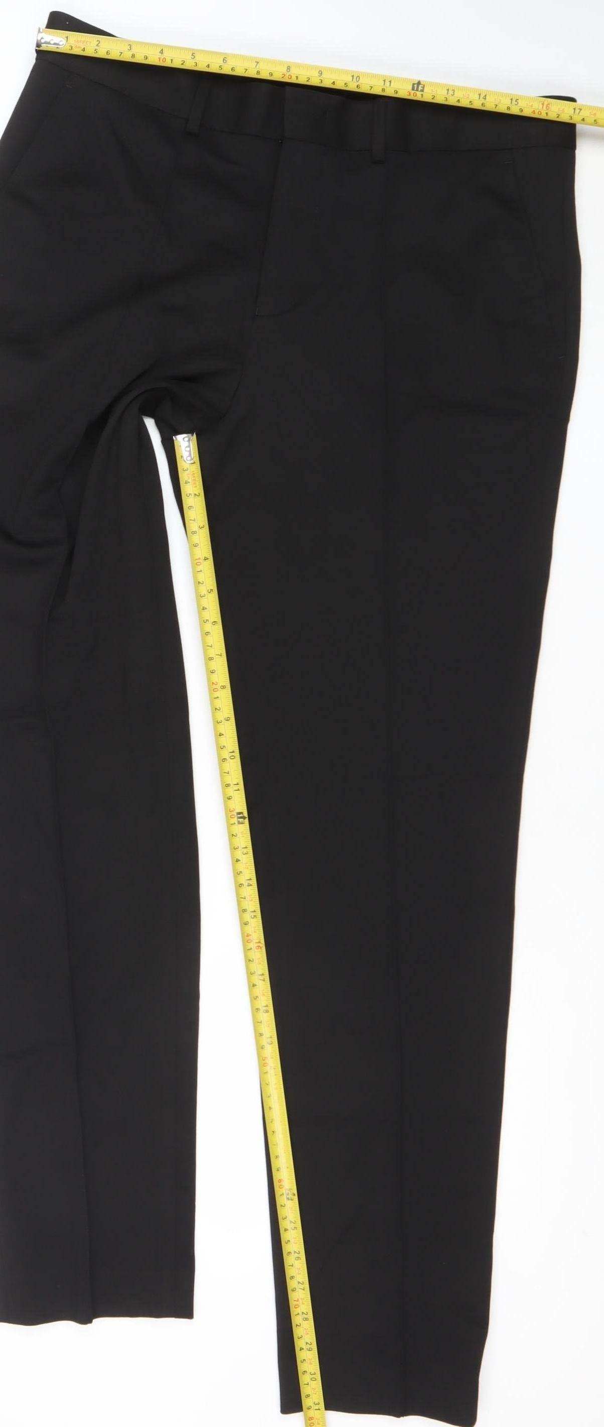 Mens UK Size L Selected Homme Slim Fit Business Formal Workwear Black Trousers