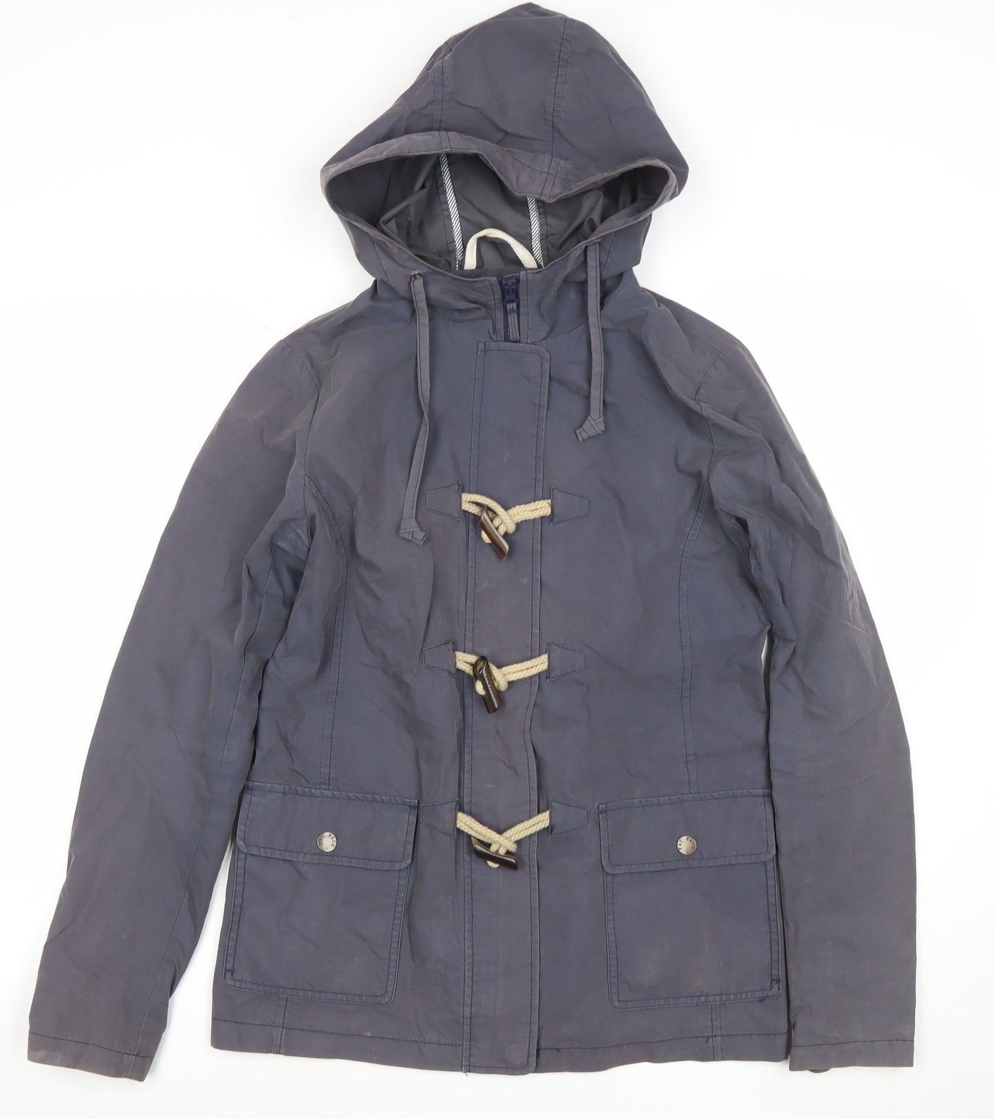 Womens UK Size 10 Fat Face Blue Duffle Coat