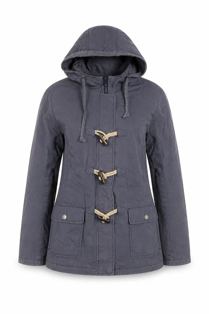 Womens UK Size 10 Fat Face Blue Duffle Coat