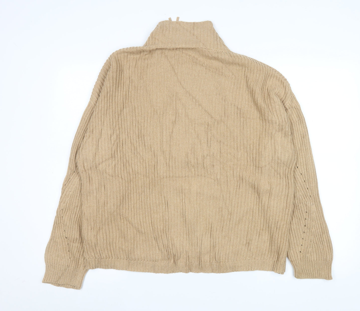 Unisex Adults UK Size M Wrap London Beige Full Zip Jumper