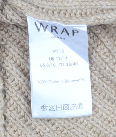 Unisex Adults UK Size M Wrap London Beige Full Zip Jumper