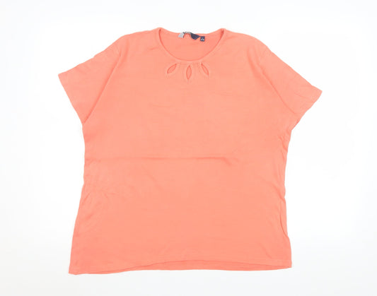 Womens UK Size L Isle Orange Basic T-Shirt