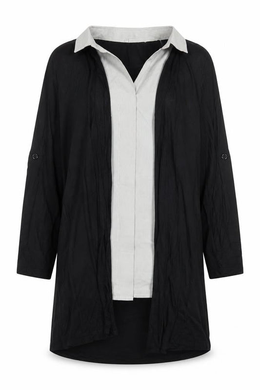 Womens UK Size 14 Internacionale Black Tunic Blouse