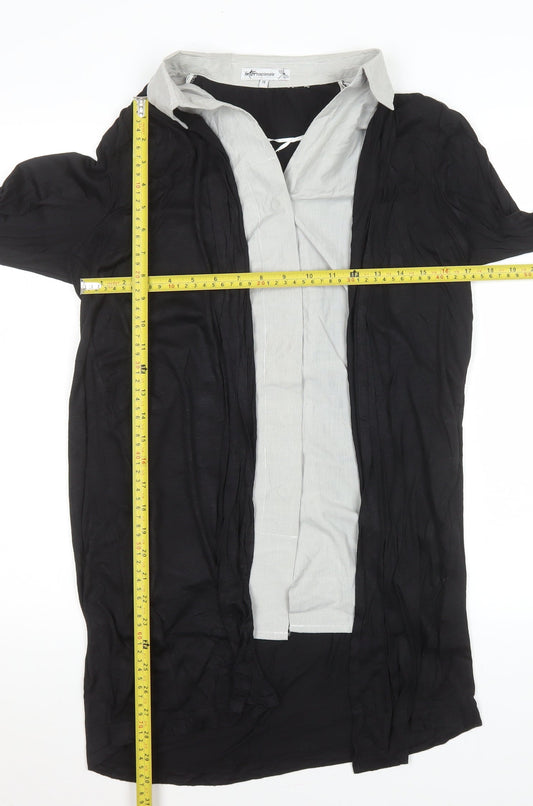 Womens UK Size 14 Internacionale Black Tunic Blouse