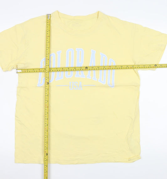 Womens UK Size M Hollister Yellow Basic T-Shirt