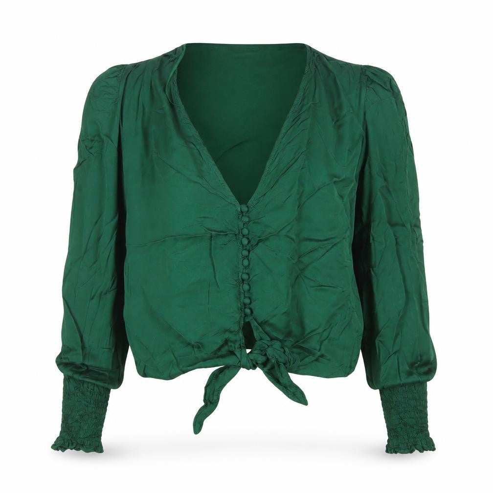 Womens UK Size S Zara Green Wrap Blouse
