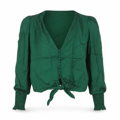 Womens UK Size S Zara Green Wrap Blouse