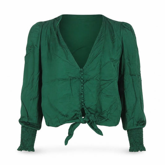 Womens UK Size S Zara Green Wrap Blouse