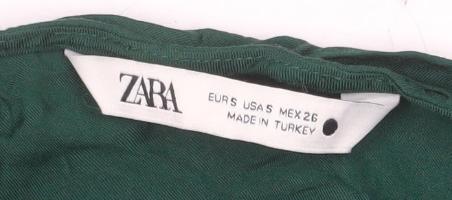 Womens UK Size S Zara Green Wrap Blouse