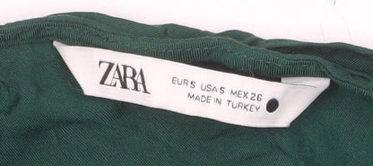 Womens UK Size S Zara Green Wrap Blouse