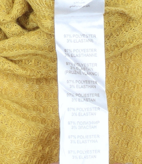 Womens UK Size 14 Apricot Yellow Basic Button-Up