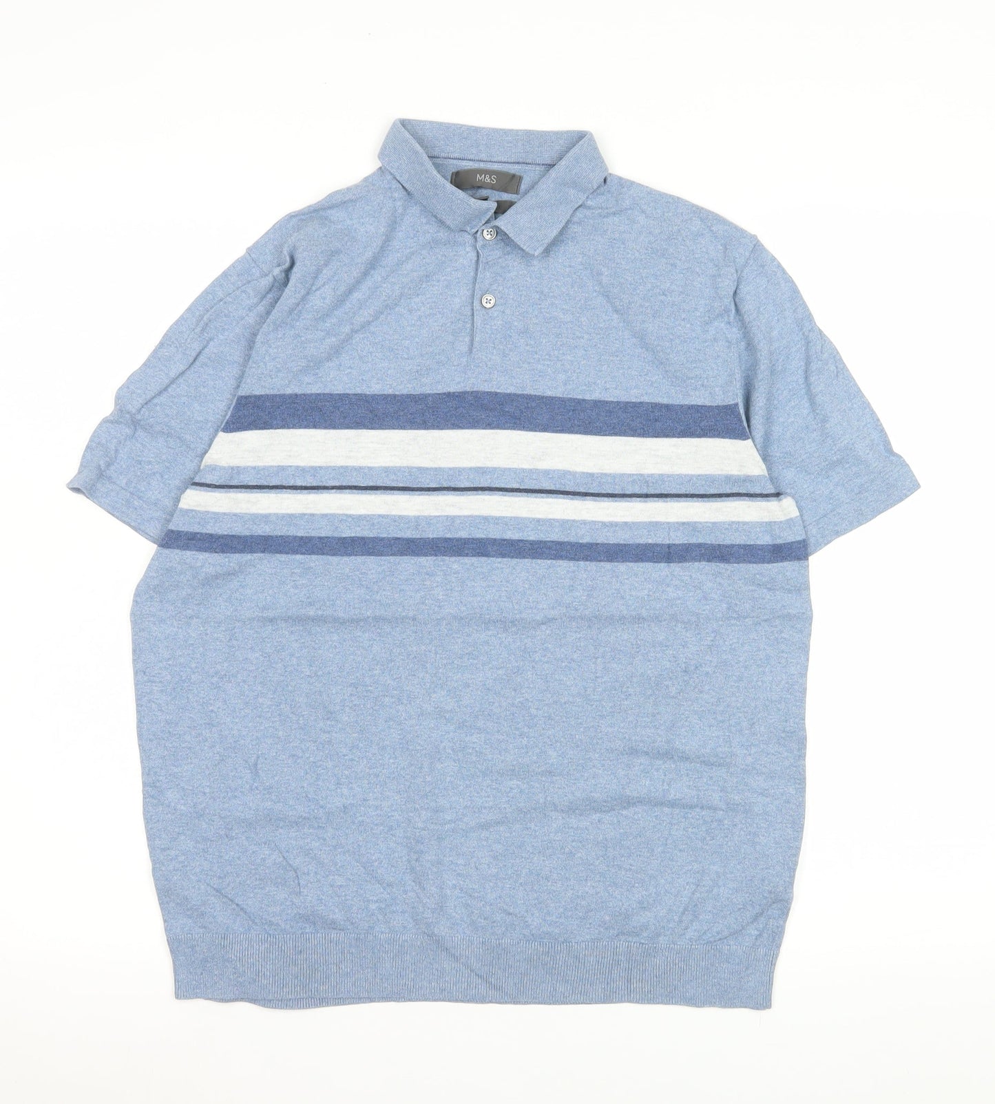 Mens UK Size M Marks and Spencer Blue  T-Shirt