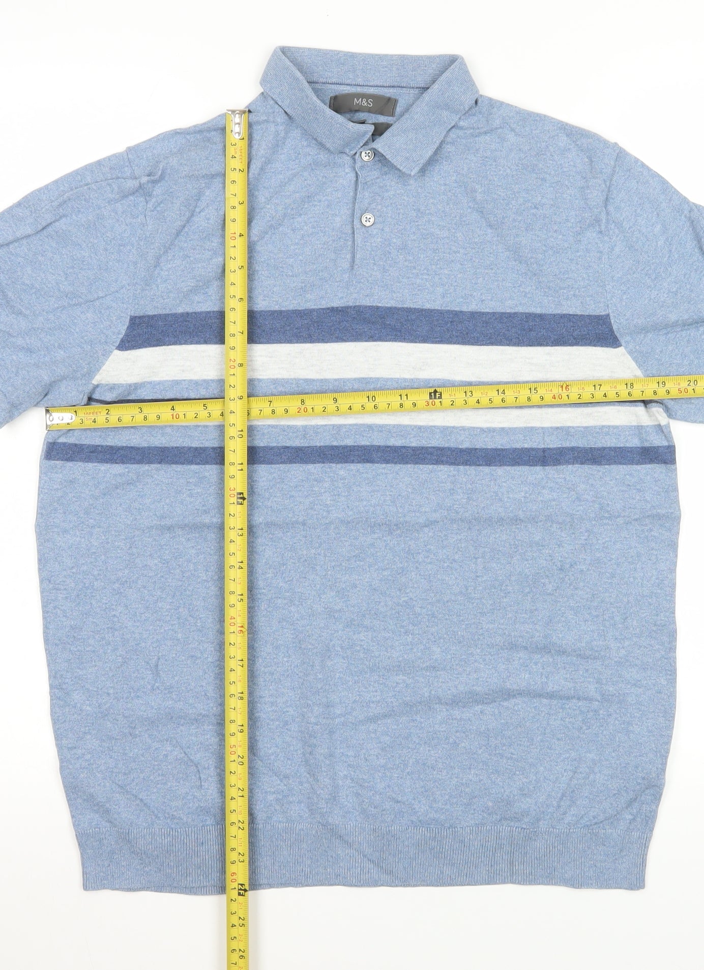 Mens UK Size M Marks and Spencer Blue  T-Shirt