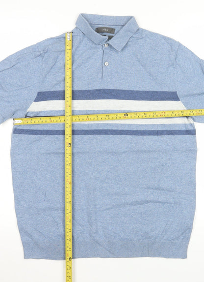 Mens UK Size M Marks and Spencer Blue  T-Shirt
