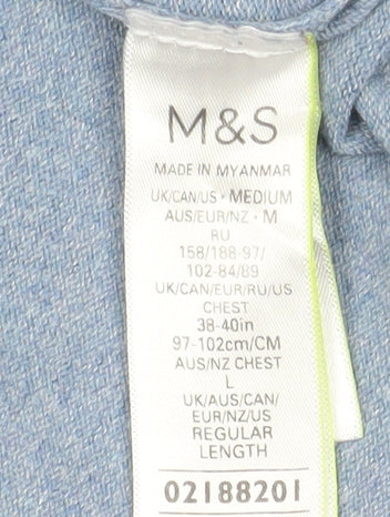 Mens UK Size M Marks and Spencer Blue  T-Shirt
