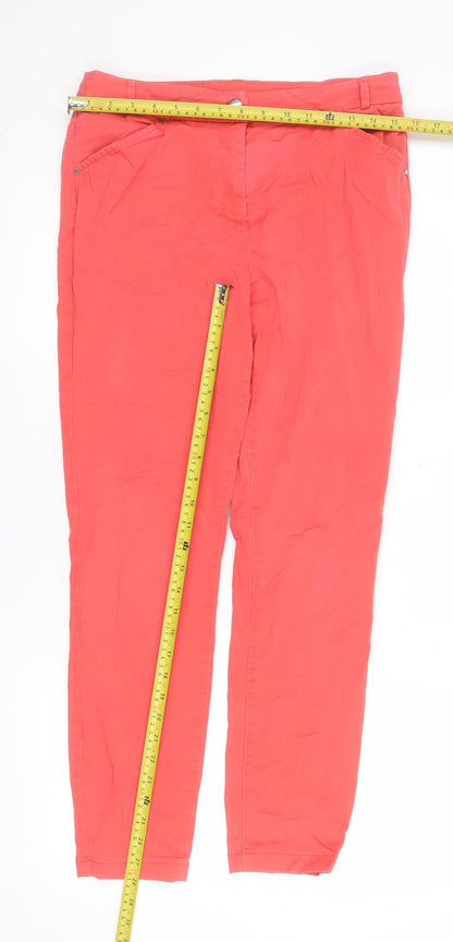 Womens UK Size 12 TU Regular Fit Straight Pink Jeans