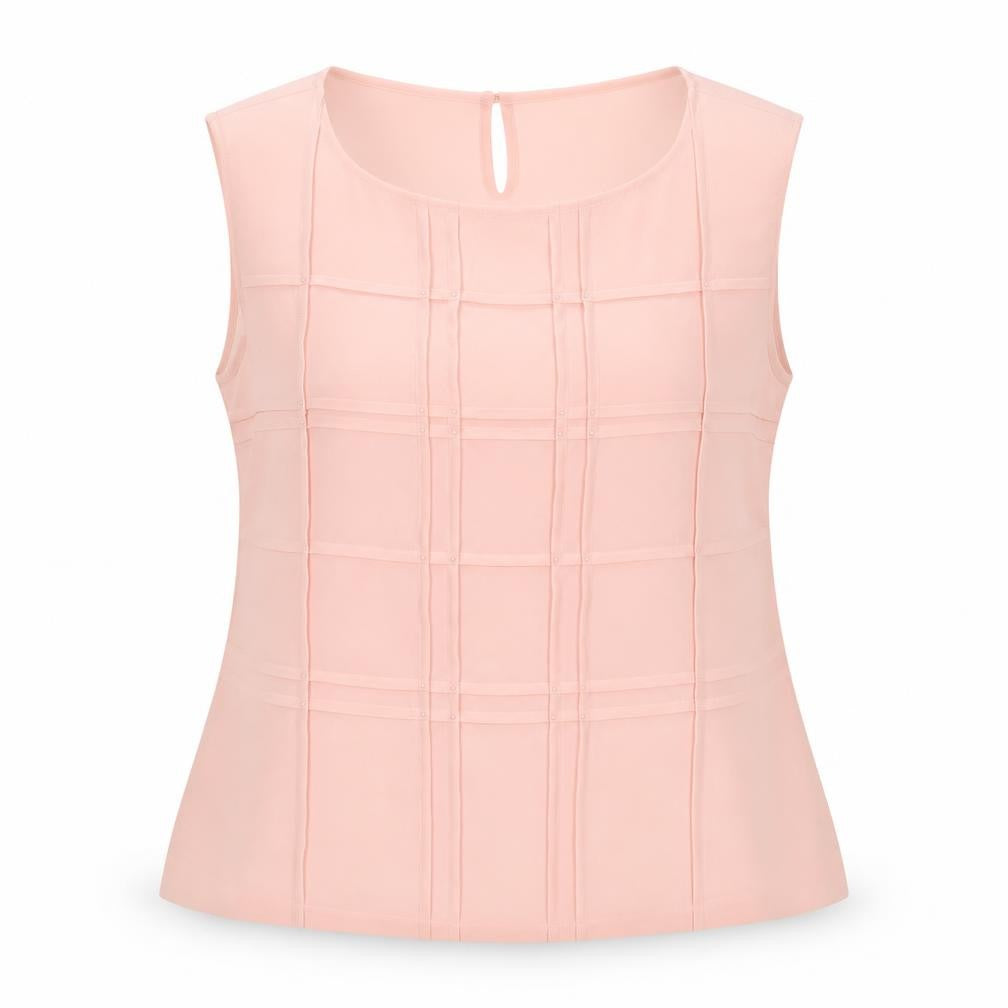 Berkertex Women Pink Chiffon Pleated Sleeveless Blouse Size 20