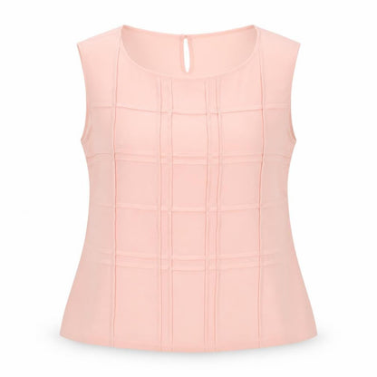 Berkertex Women Pink Chiffon Pleated Sleeveless Blouse Size 20