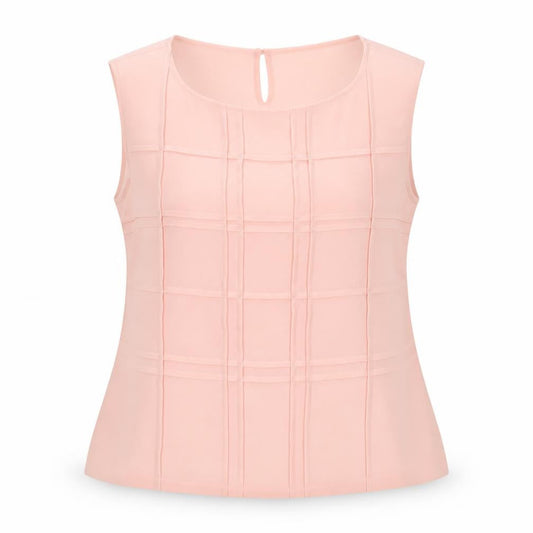 Berkertex Women Pink Chiffon Pleated Sleeveless Blouse Size 20