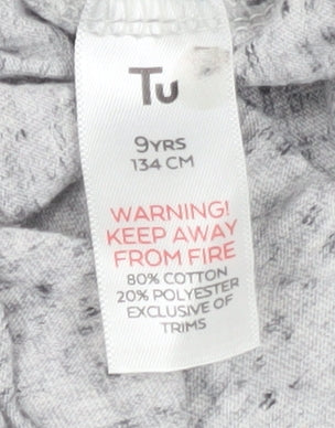 Boys UK Size 9 Years TU Grey Basic T-Shirt