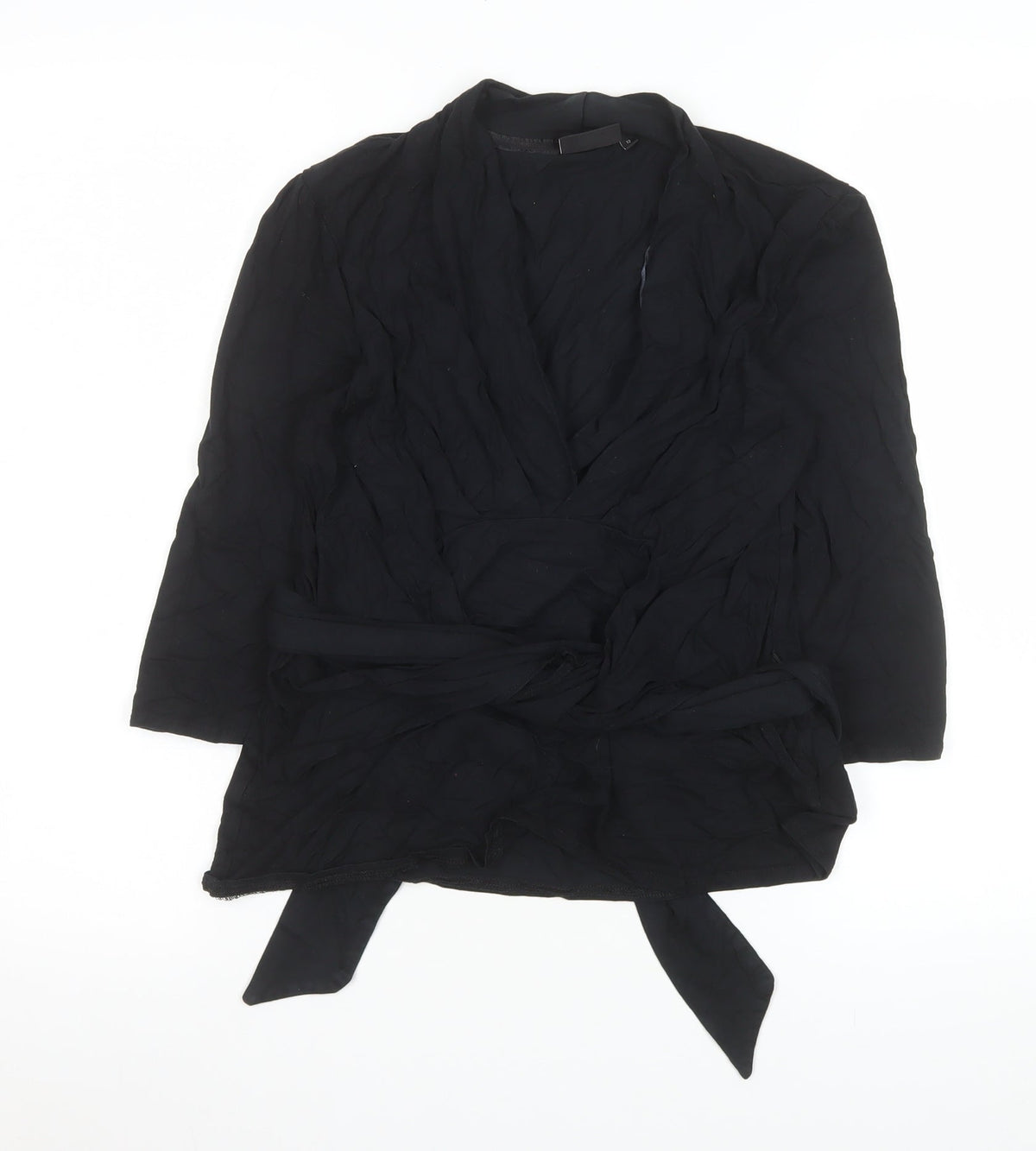 Womens UK Size 12 NEXT Black Wrap Blouse
