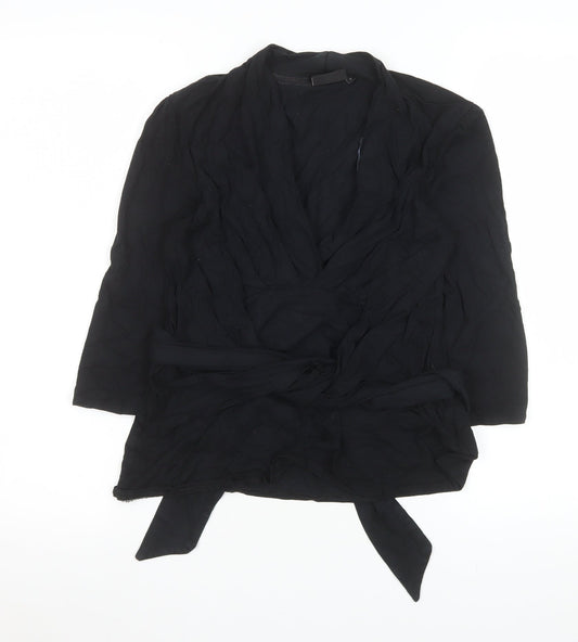 Womens UK Size 12 NEXT Black Wrap Blouse