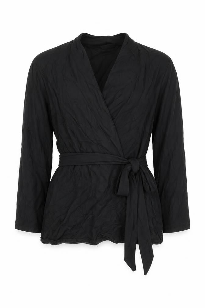 Womens UK Size 12 NEXT Black Wrap Blouse